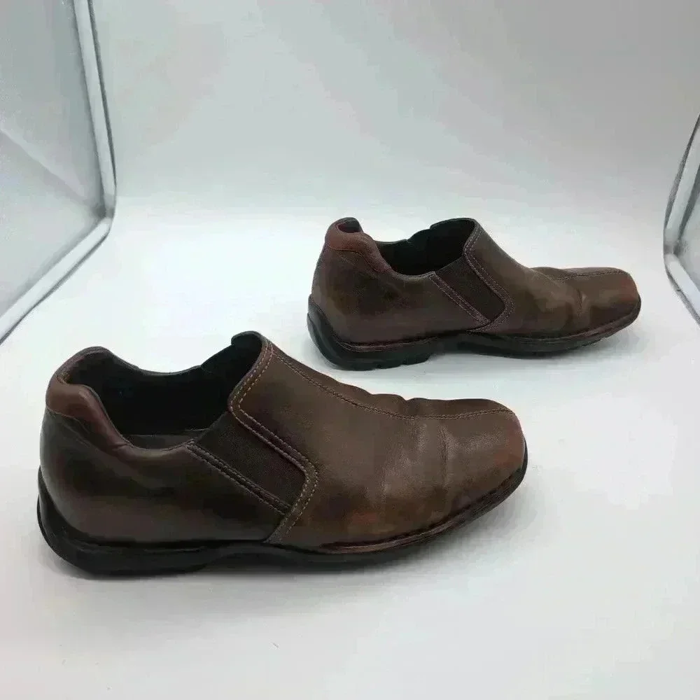 Cole Haan Zeno slip on Loafers distressed Brown Leather sz 9
